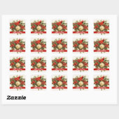 Autocollant Joyeux Noël Cardinal Rouge (Feuille)