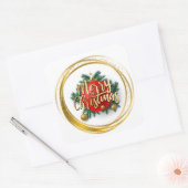 Autocollant Joyeux Noël Doré (Enveloppe)