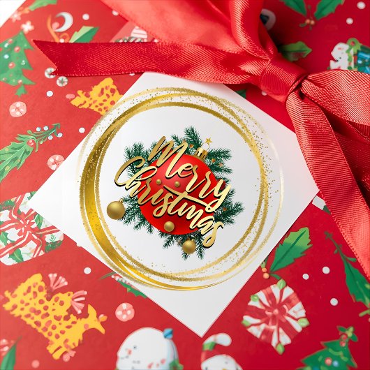 Autocollant Joyeux Noël Doré