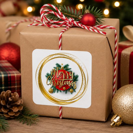 Autocollant Joyeux Noël Doré