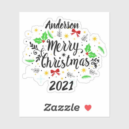 Autocollant Joyeux Noël Festif (Feuille)