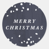 Autocollant Joyeux Noël Globe de Neige Moderne Ble (Devant)
