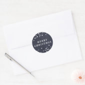 Autocollant Joyeux Noël Globe de Neige Moderne Ble (Enveloppe)
