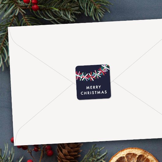 Autocollant Joyeux Noël Guirlande de Noël Colorée