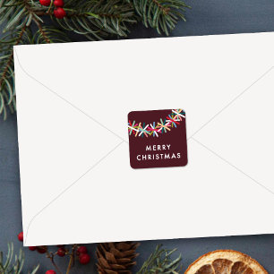 Autocollant Joyeux Noël Guirlande de Ruban de Noël