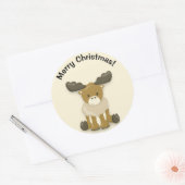 Autocollant Joyeux Noël Renne Bébé Mignon (Enveloppe)