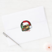 Autocollant Joyeux Noël Santa Cat (Enveloppe)