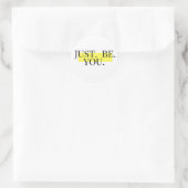 Autocollant Just Be You noir sur rectangle jaune (Sac)