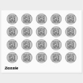 Autocollant K rond initial en argent (Feuille)