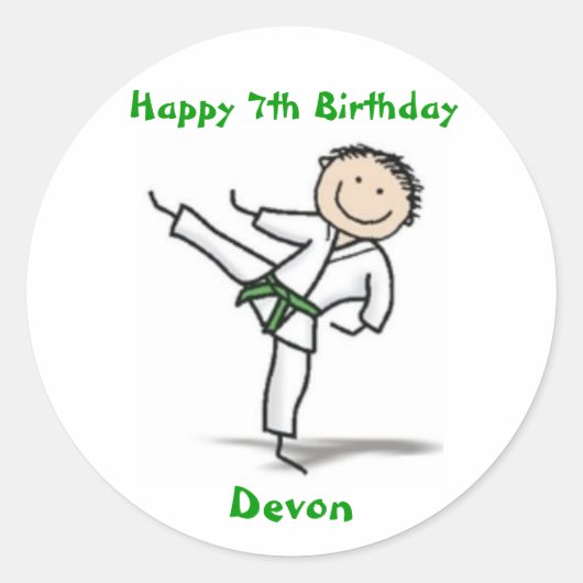 Autocollant Karate - ceinture verte (Devant)