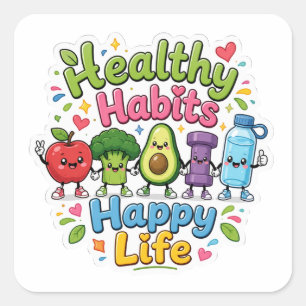 Autocollant Kawaii Bonnes Habitudes