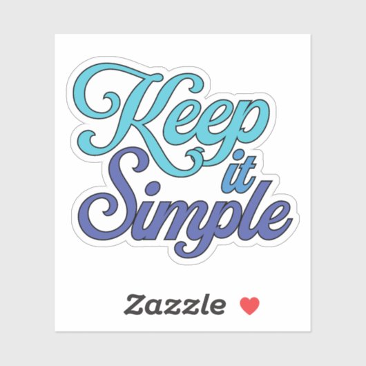 Autocollant Keep It Simple (Bleu) (Feuille)