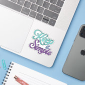 Autocollant Keep It Simple (Violet) (Ordinateur portable avec iPhone)