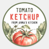 Autocollant Ketchup tomate avec tomate à l'aquarel (Devant)