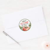 Autocollant Ketchup tomate avec tomate à l'aquarel (Enveloppe)
