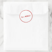 Autocollant Killer 2s 2 Égale Kill (Sac)