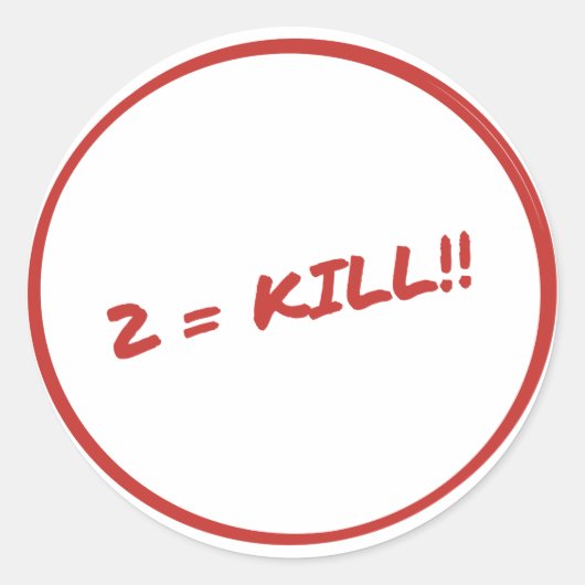 Autocollant Killer 2s 2 Égale Kill (Devant)