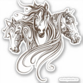 Autocollant Kiss Cut Cheval Orné (Devant)