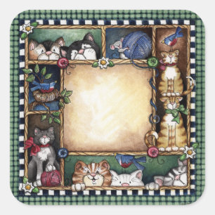 Autocollant Kittens d'art populaire
