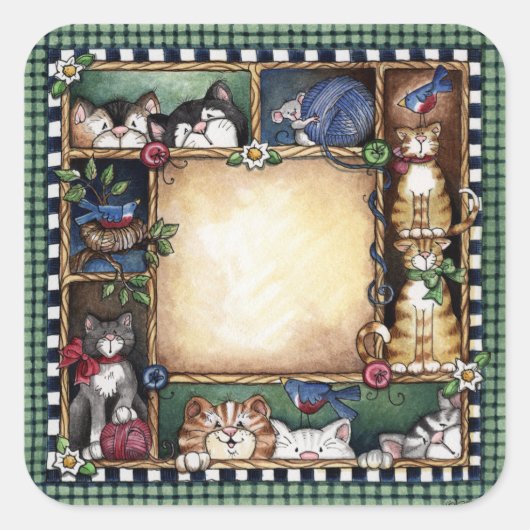 Autocollant Kittens d'art populaire (Devant)