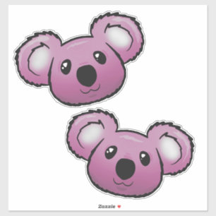 Autocollant koalas rose