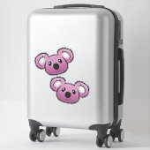 Autocollant koalas rose (Sur valise)