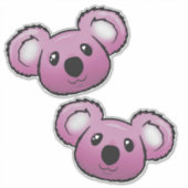 Autocollant koalas rose (Devant)