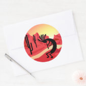Autocollant Kokopelli Desert Sunset 3" (Enveloppe)