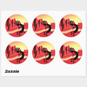 Autocollant Kokopelli Desert Sunset 3" (Feuille)