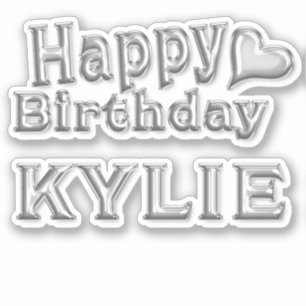 Autocollant Kylie Joyeux Anniversaire argent