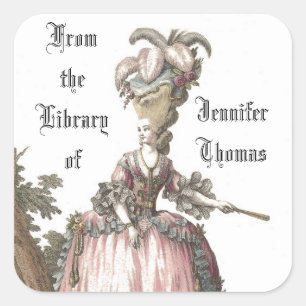 Autocollant Lady In Pink Book Plate