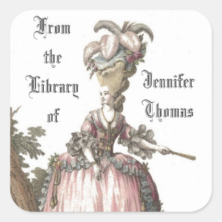 Autocollant Lady In Pink Book Plate