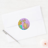 Autocollant Lady Kitten et Flowers (Enveloppe)