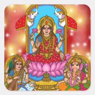 Autocollant Lakshmi Ganesh
