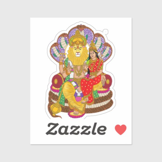 Autocollant Lakshmi Narasimha (Feuille)