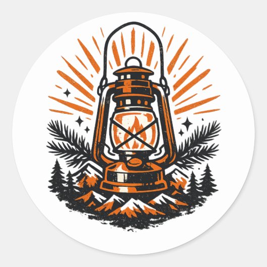 Autocollant Lanterne de Camping Rétro | Publicité (Devant)
