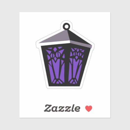 Autocollant Lanterne Hibou - Violet (Feuille)