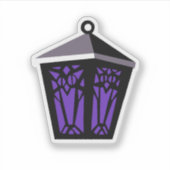 Autocollant Lanterne Hibou - Violet (Devant)