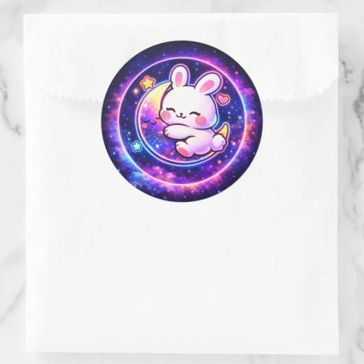 Autocollant Lapin de la Galaxie de Pâques | Cadeau (Sac)