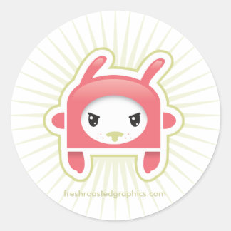 Autocollant lapin rose