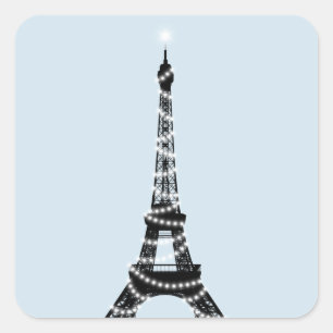 Autocollant léger de Tour Eiffel de scintillement