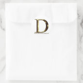 Autocollant lettre D or monogramme (Sac)