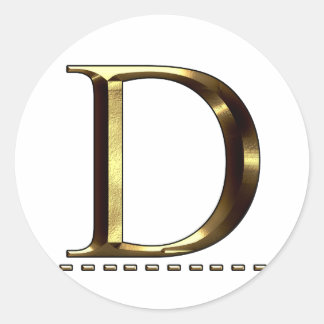 Autocollant lettre D or monogramme