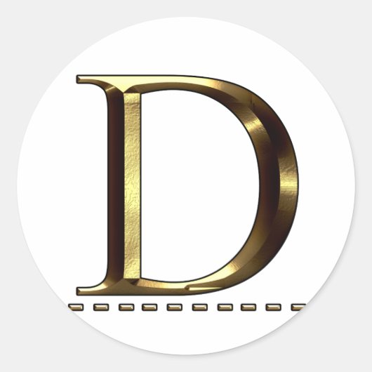 Autocollant lettre D or monogramme (Devant)