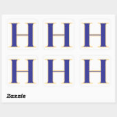 Autocollant lettre H bleue (Feuille)