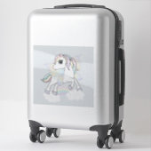 Autocollant Licorne avec ailes de Papillon (Sur valise)