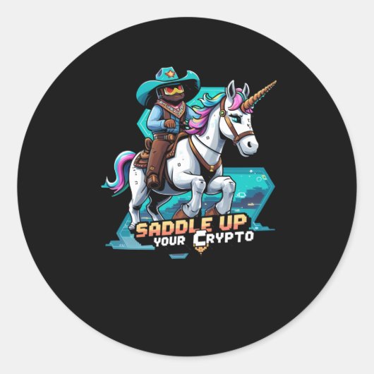 Autocollant Licorne Crypto Cowboy (Devant)