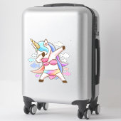 Autocollant Licorne Dabbing (Sur valise)