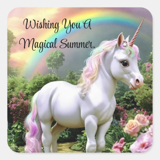 Autocollant Licorne Magique d'Été (Devant)