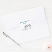 Autocollant Licorne Mère Et Poulin (Enveloppe)